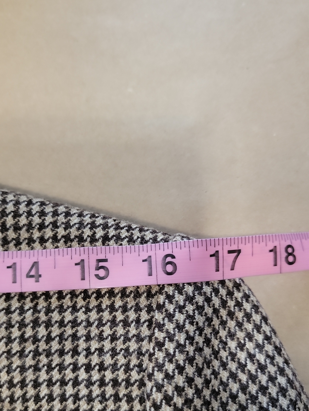 Talbots Size 10 Brown & Tan Structured Houndstooth Button Jacket - Picture 16 of 16